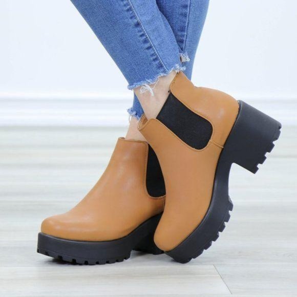 Chunky 90s Grunge Heel lug Platform booties - Picture 9 of 12